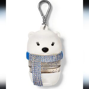 Polar Bear With Gem Scarft PocketBac Holder With Sanitizer